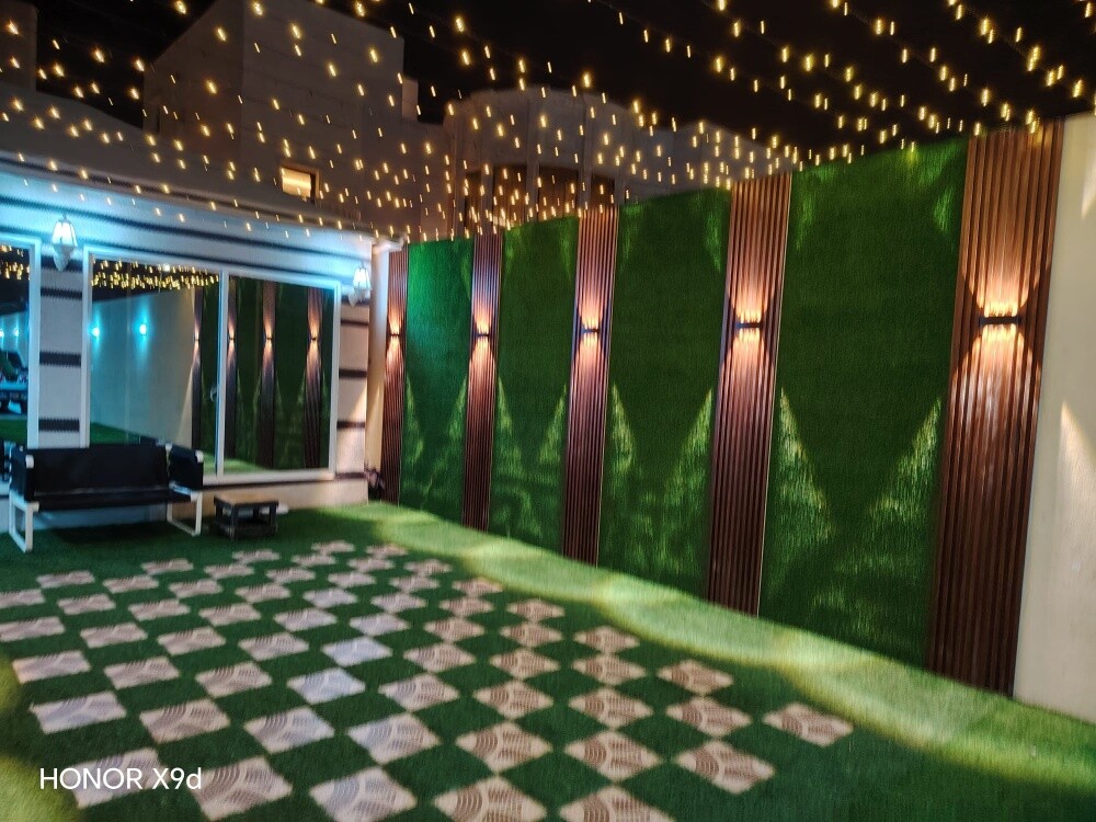 tv decor artificial grass - 14