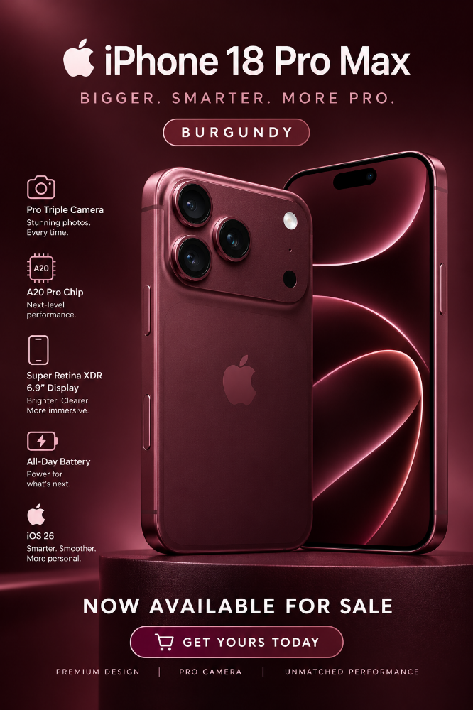 iPhone 18 Pro Max (Burgundy) - 1