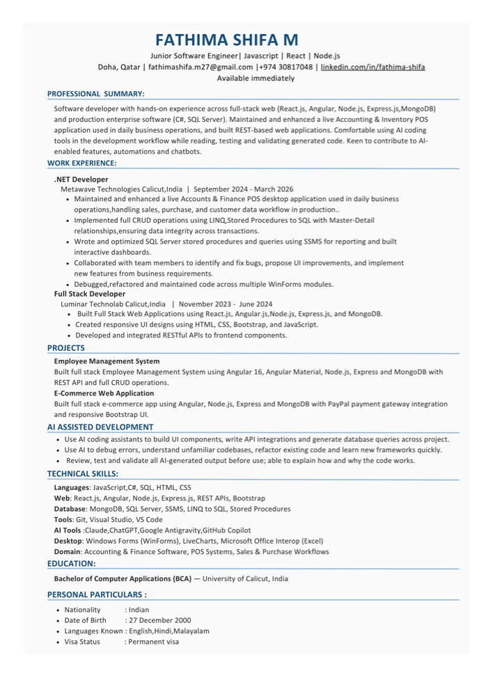 Software Developer - 1