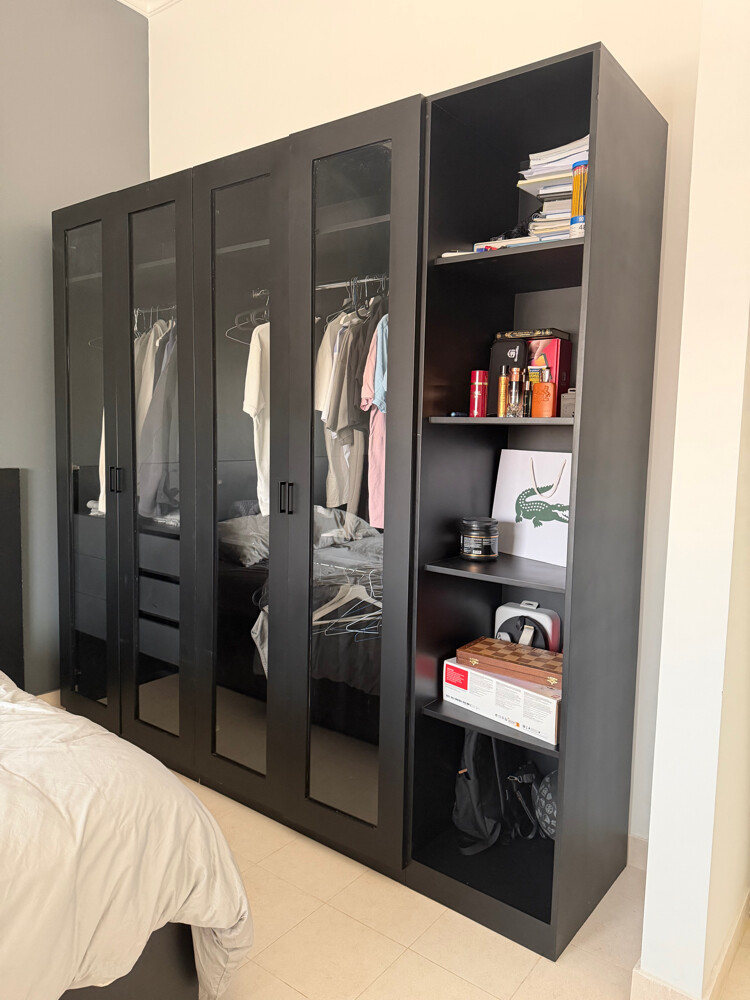 Black bed and closet - 3