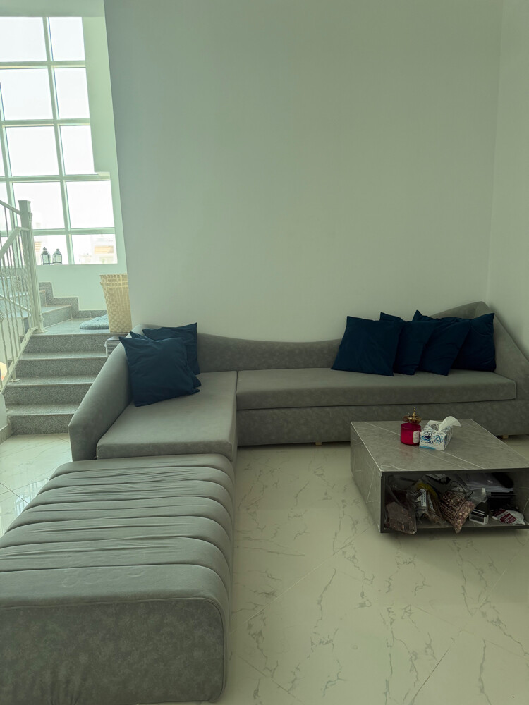 Modern Grey Sofa Set & Coffee Table - 1