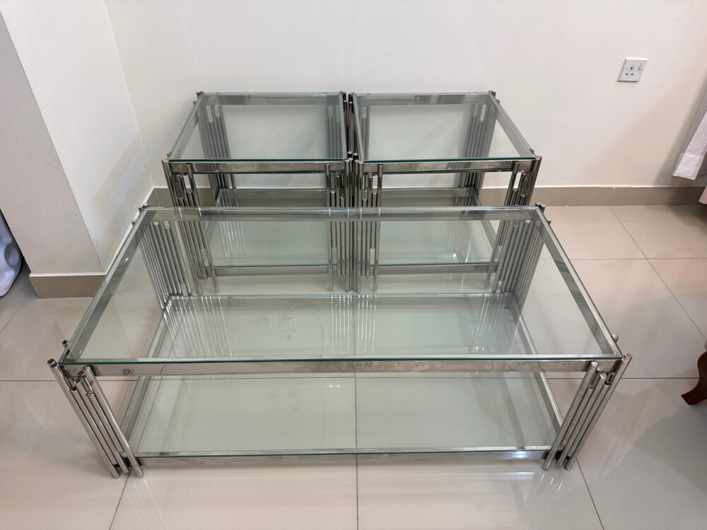 set of glass tables for sale - 3