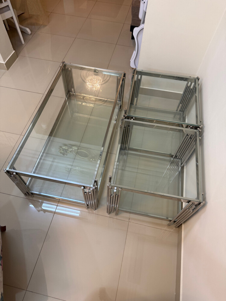 set of glass tables for sale - 2