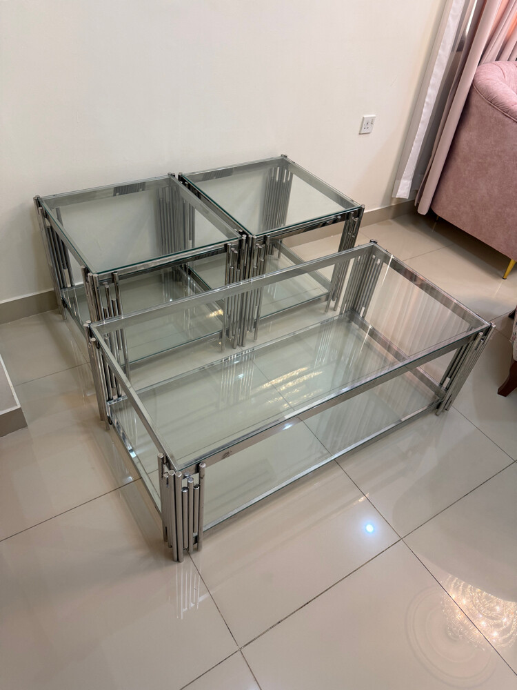 set of glass tables for sale - 1