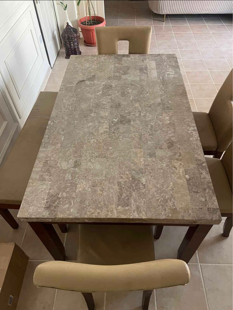 Dining Table(Granite) with 4 chairs - 4