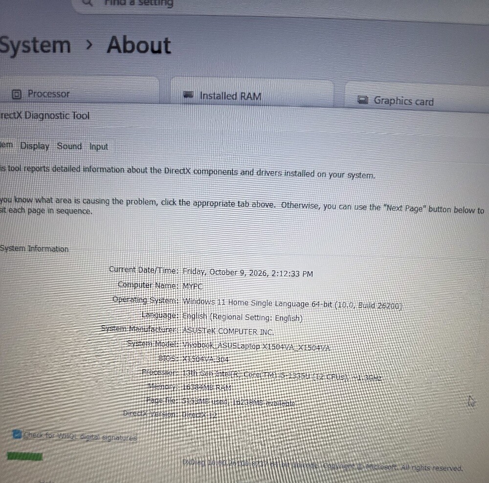 ASUS – i5 13th Gen | 16GB| 512GB|15 - 11