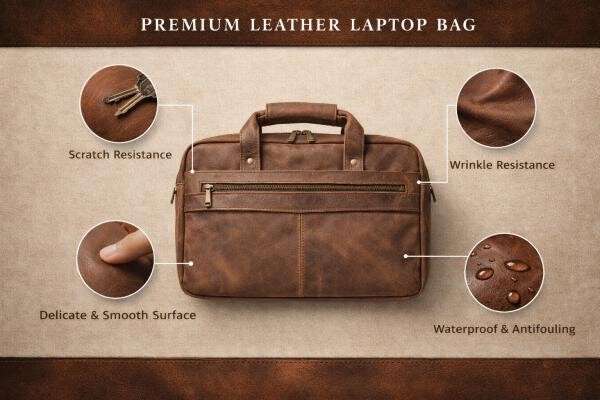 Premium Leather Laptop Bag - 5