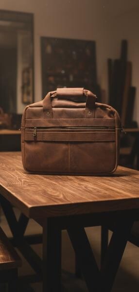 Premium Leather Laptop Bag - 4
