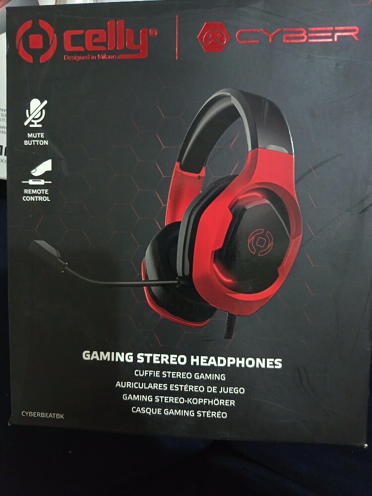 Celly gaming stereo headphones red - 1