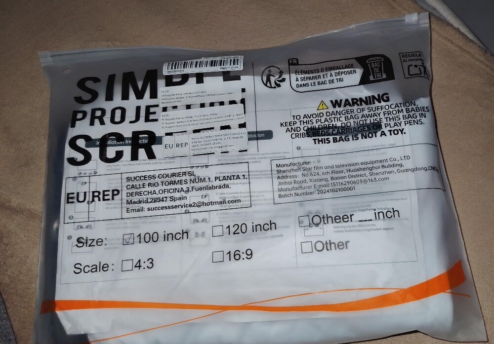 Projector Screen, 120" - 7