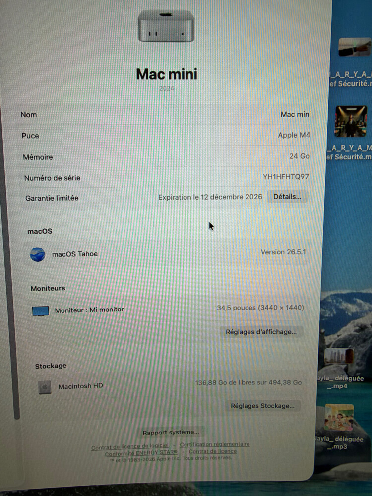 Apple Mac Mini M4 - 24Go - 512Go - 4