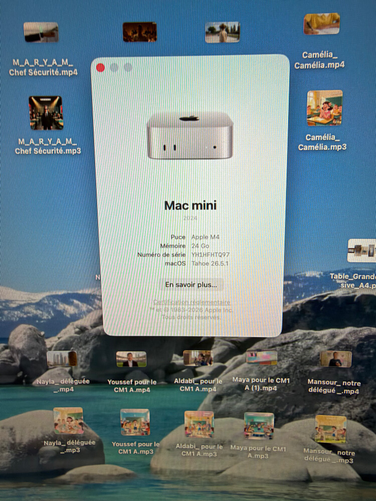 Apple Mac Mini M4 - 24Go - 512Go - 3