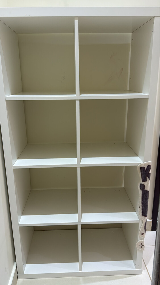 White IKEA shelving unit, - 1