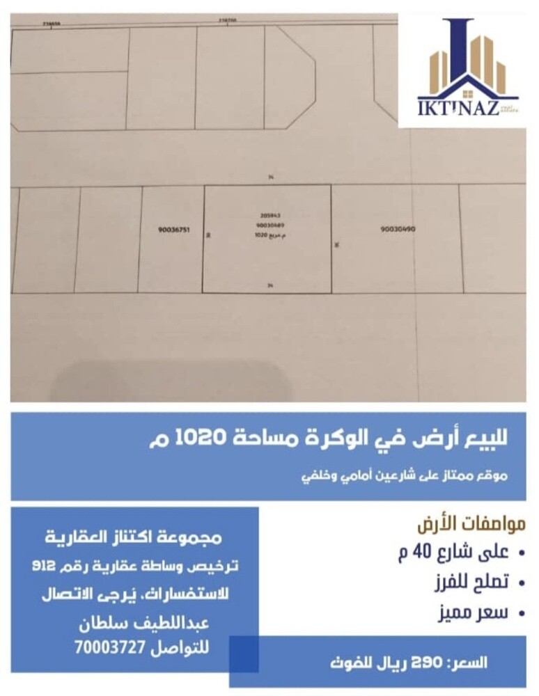 للبيع أرض في الوكرة - 1