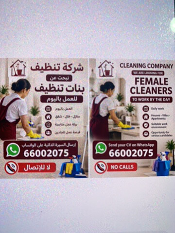 Female Cleaners Wanted - 1