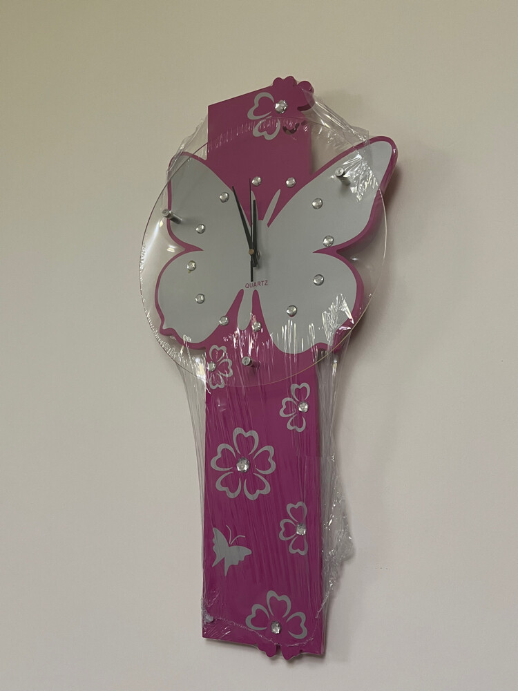 butterfly pink clock - 4