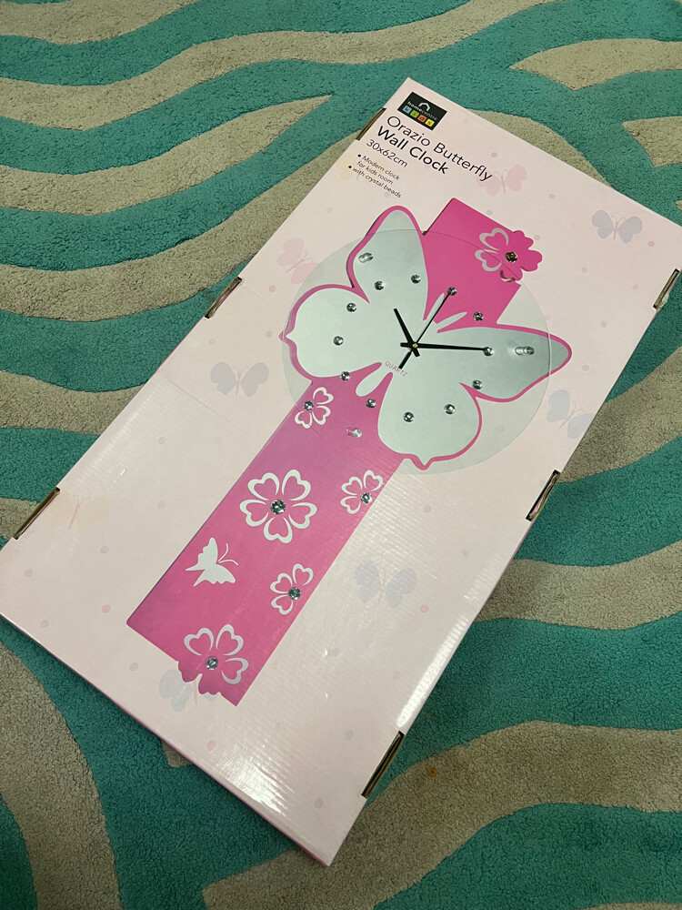 butterfly pink clock - 10