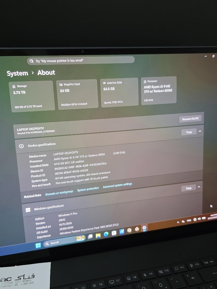 16" Asus 64/4TB 24 RTX 5090 - 7