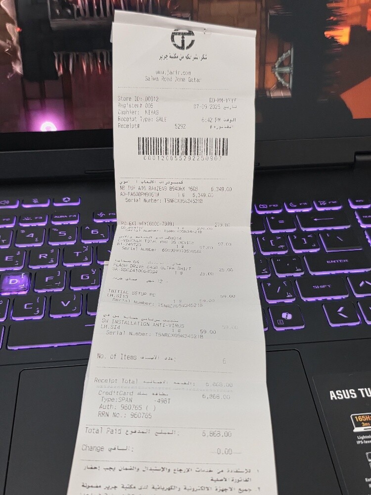 RTX 5060 Asus Tuf A16 16/1TB - 2
