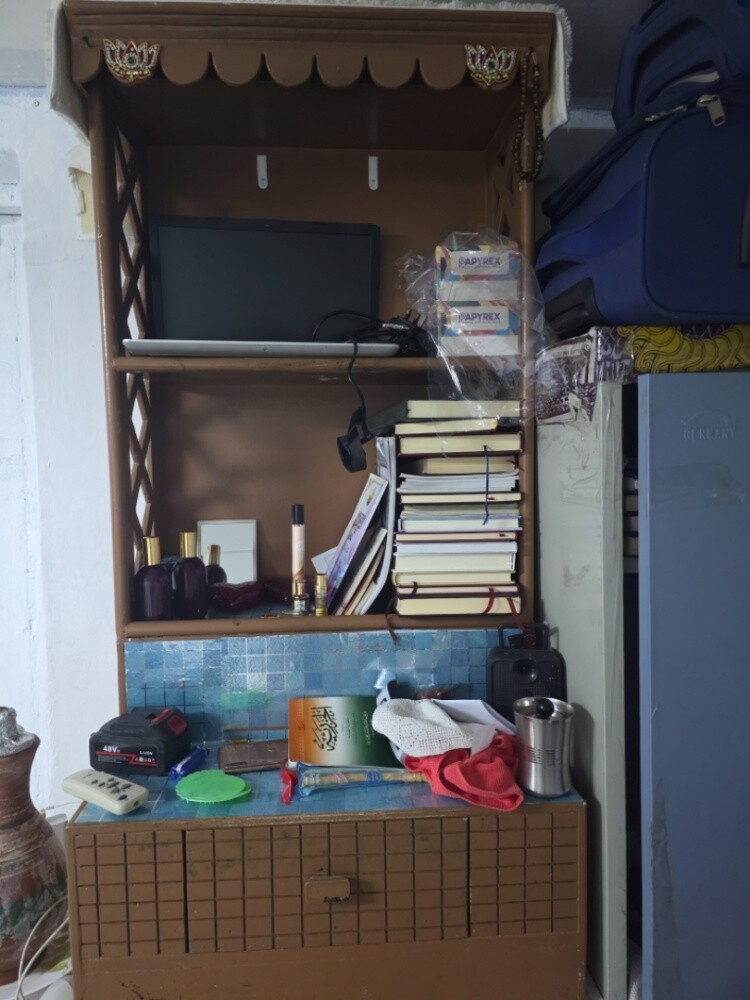 A bookcase and a cabinet—both for j - 2