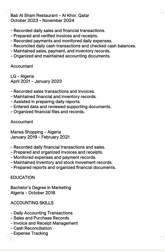 I am looking for a job as an accoun - 4
