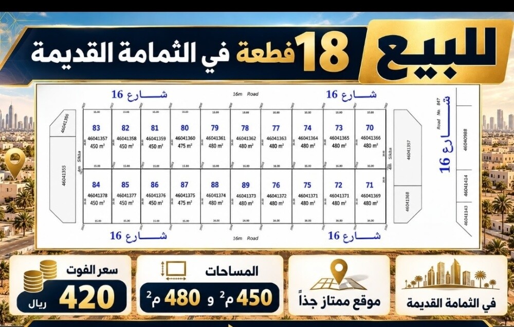 للبيع ارض في الثمامه لقديمه مساحة - 1