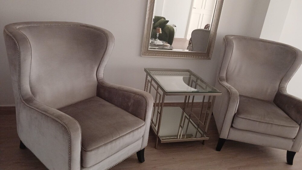 2 Arm Chairs with Side table - 1