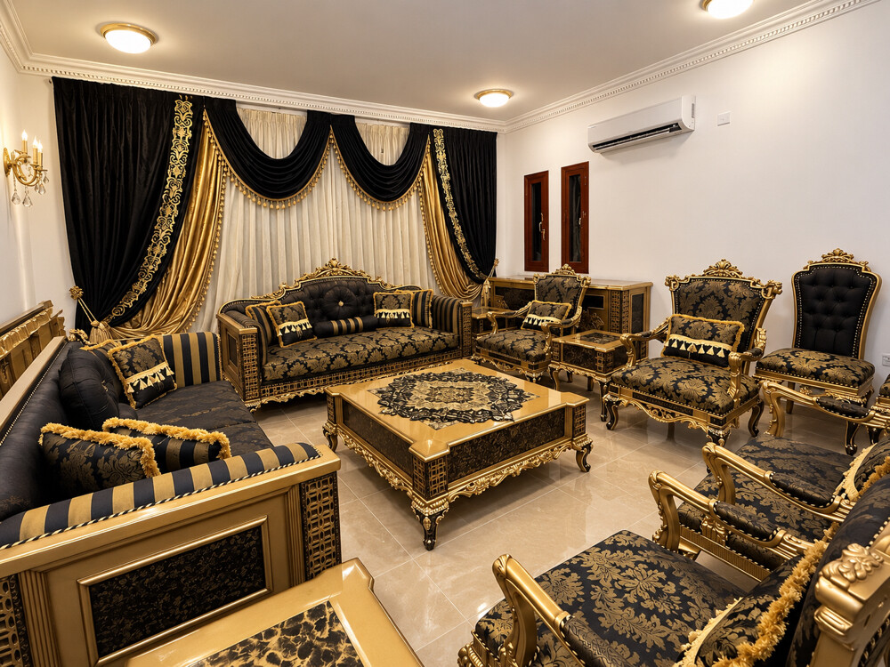 طقم كنب و طاولة طعام فاخر و ملكي - 1