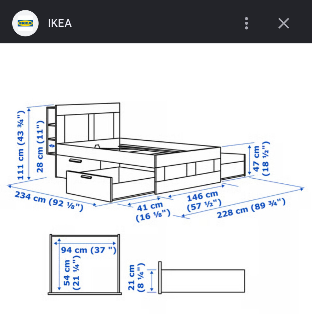 ikea brimnes 140x200 with mattress  - 4