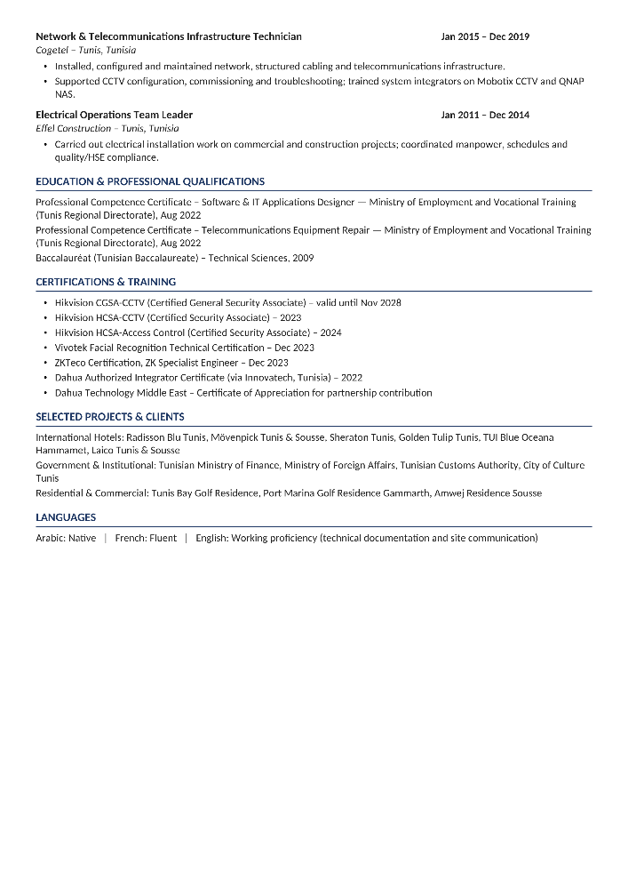 SENIOR ELV / CCTV ENGINEER - 2