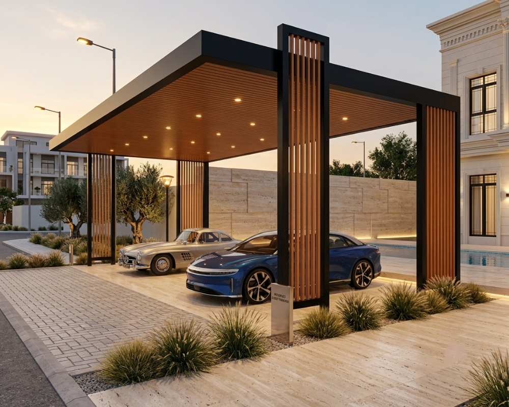 Car Parking Sunshade Pergola Decor - 3
