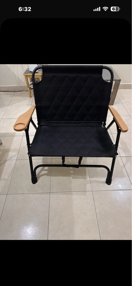 folding camping chair with cup hold - 1