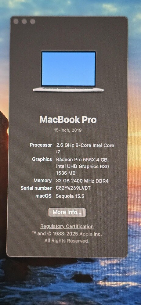 Apple MacBook Pro 15inch 32GB - 7