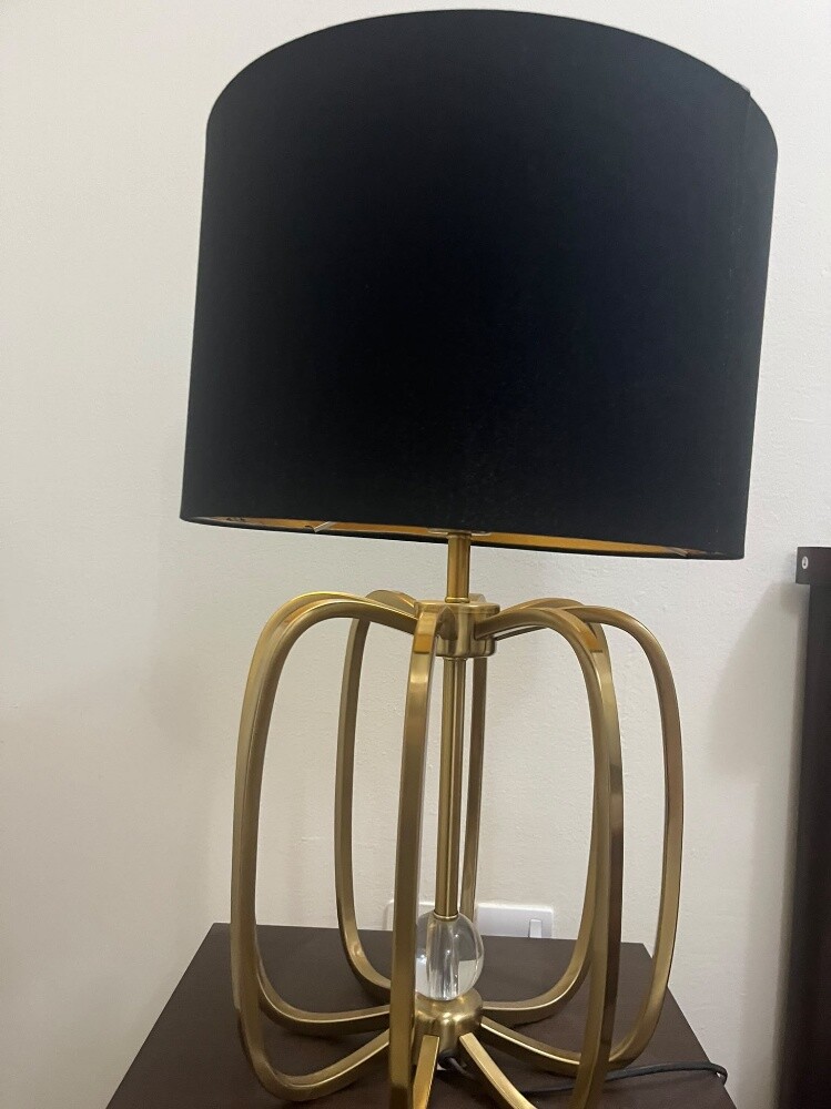 White Side Table & Table Lamp - 2