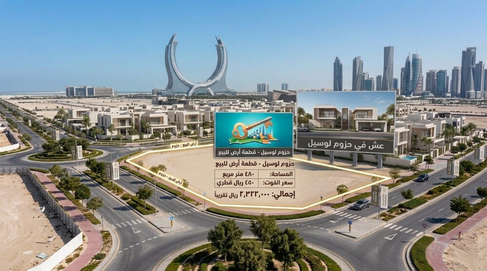 قطعتين ارض للبيع في حزوم لوسيل - 2