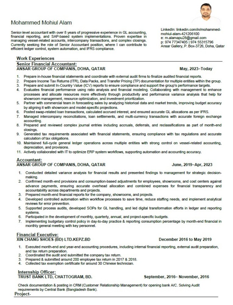 Senior Accountant at Ansar Gallery - 1