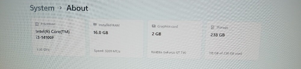 Pre-built PC from local company - 4