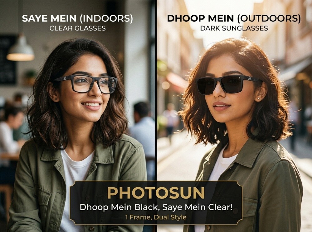 Stylish Matte Black Square Eyeglass - 8