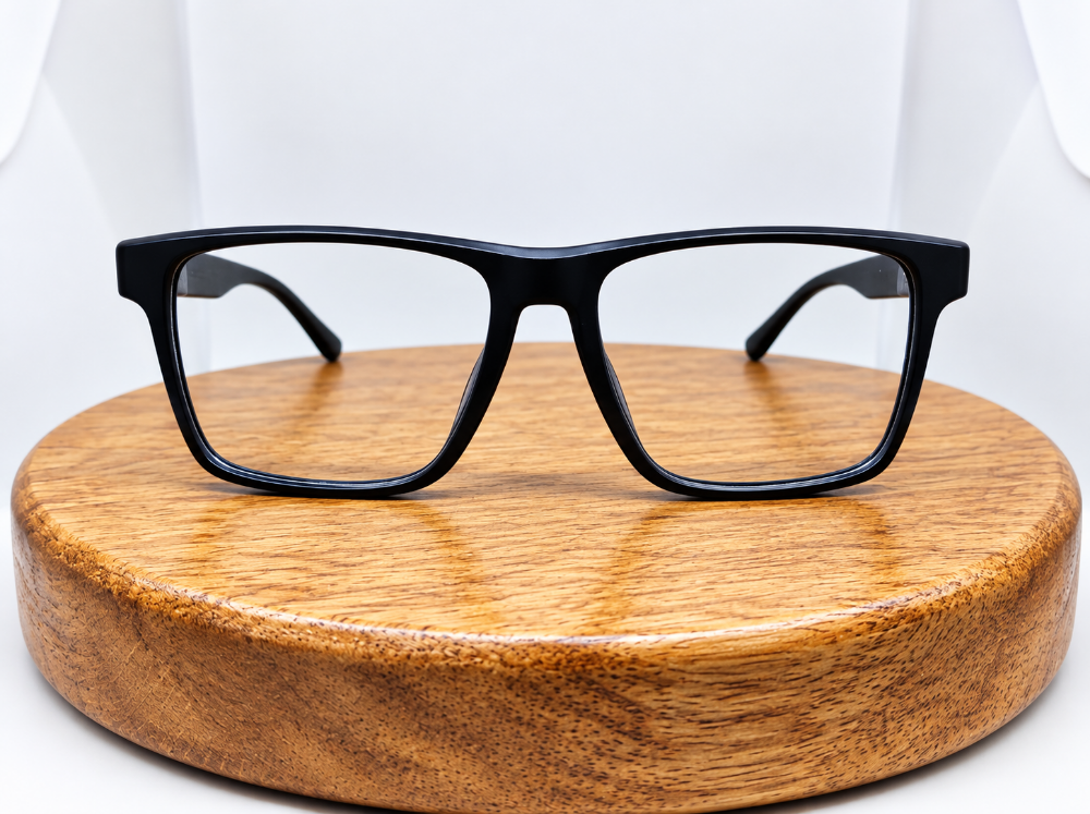 Stylish Matte Black Square Eyeglass - 3