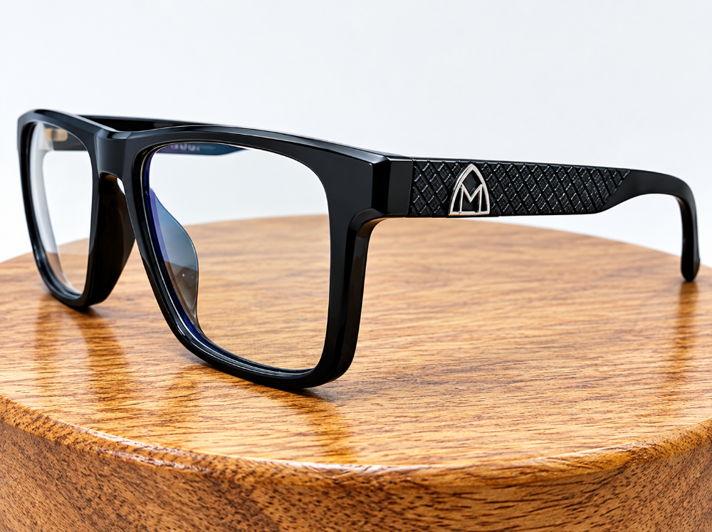 Stylish Matte Black Square Eyeglass - 1