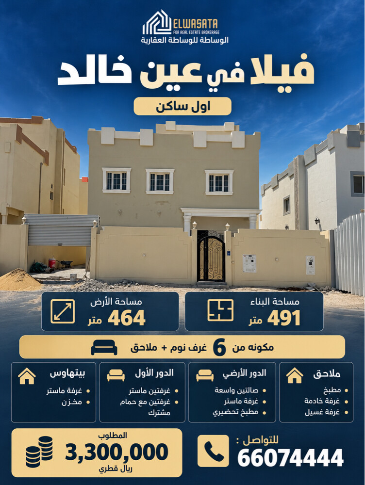 للبيع فيلا جديدة في عين خالد - 1