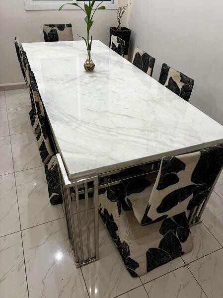 Marble-Top Dining Table + Chiar - 1