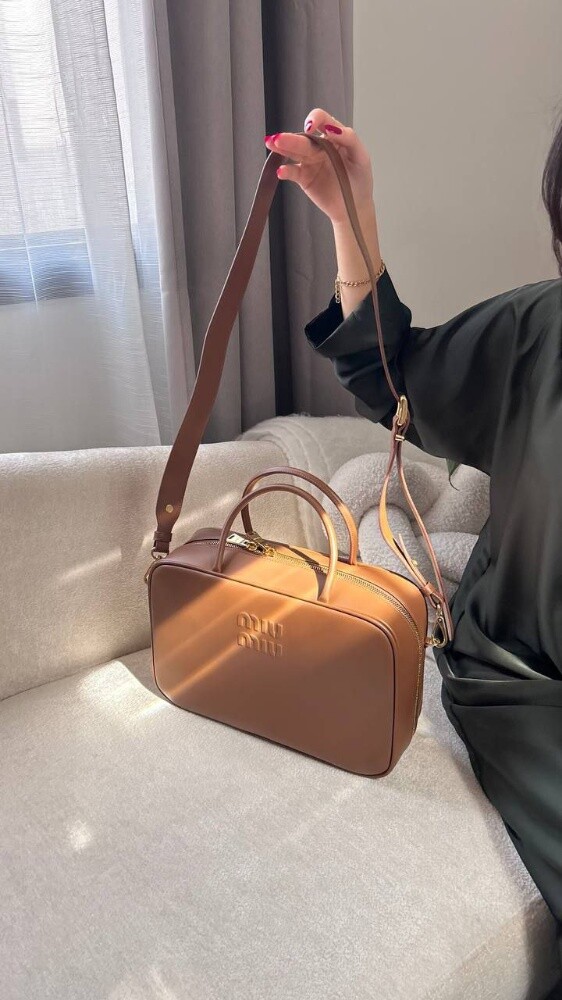 Miu Miu Cognac Leather Top-handle - 3