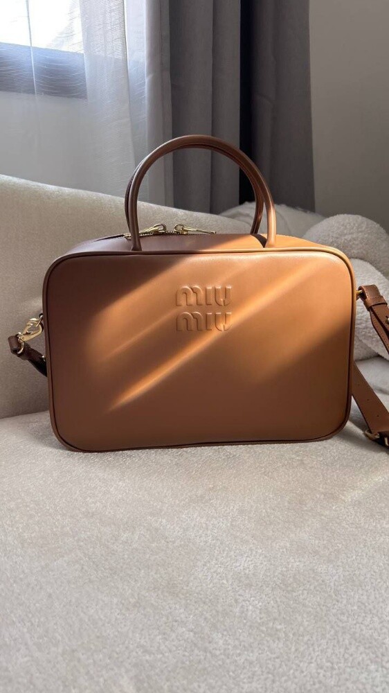 Miu Miu Cognac Leather Top-handle - 1