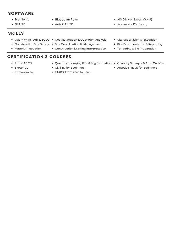 Civil Engineer - Site & Estimation - 2
