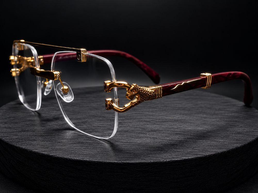 Luxury Rimless Gold Eyeglasses - Pr - 2