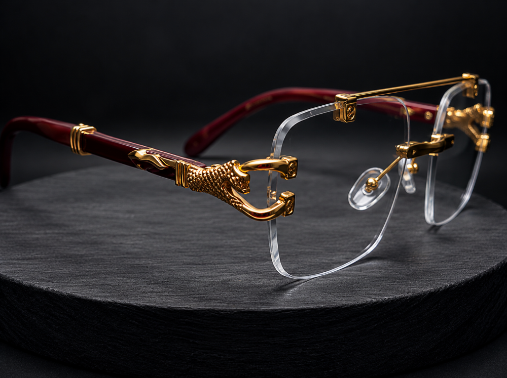 Luxury Rimless Gold Eyeglasses - Pr - 1