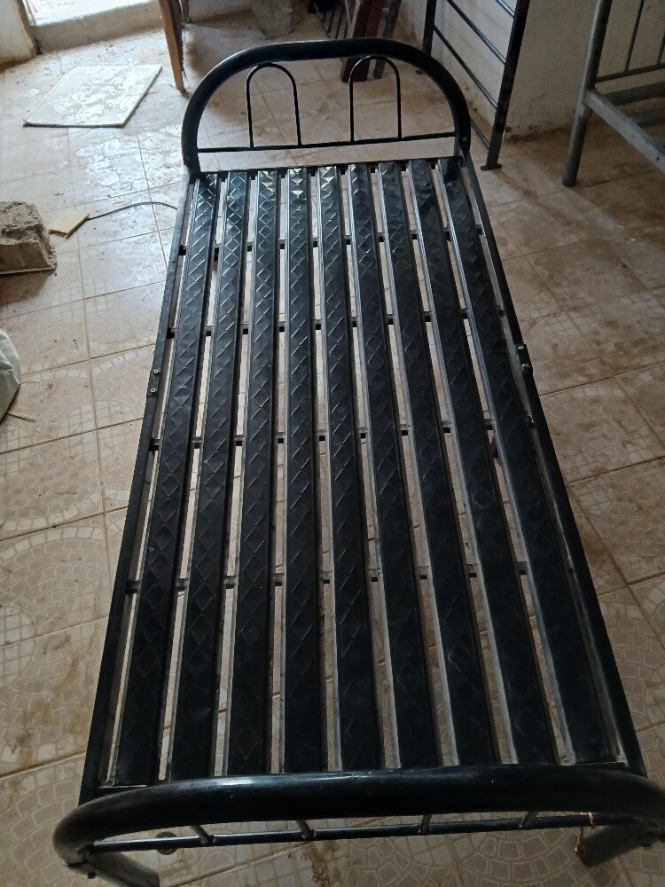 Three silver bed frame and one blac - 3