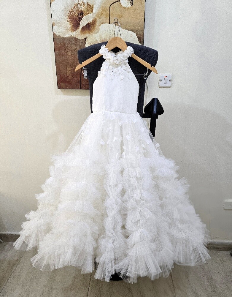 Luxury white party dress - 1