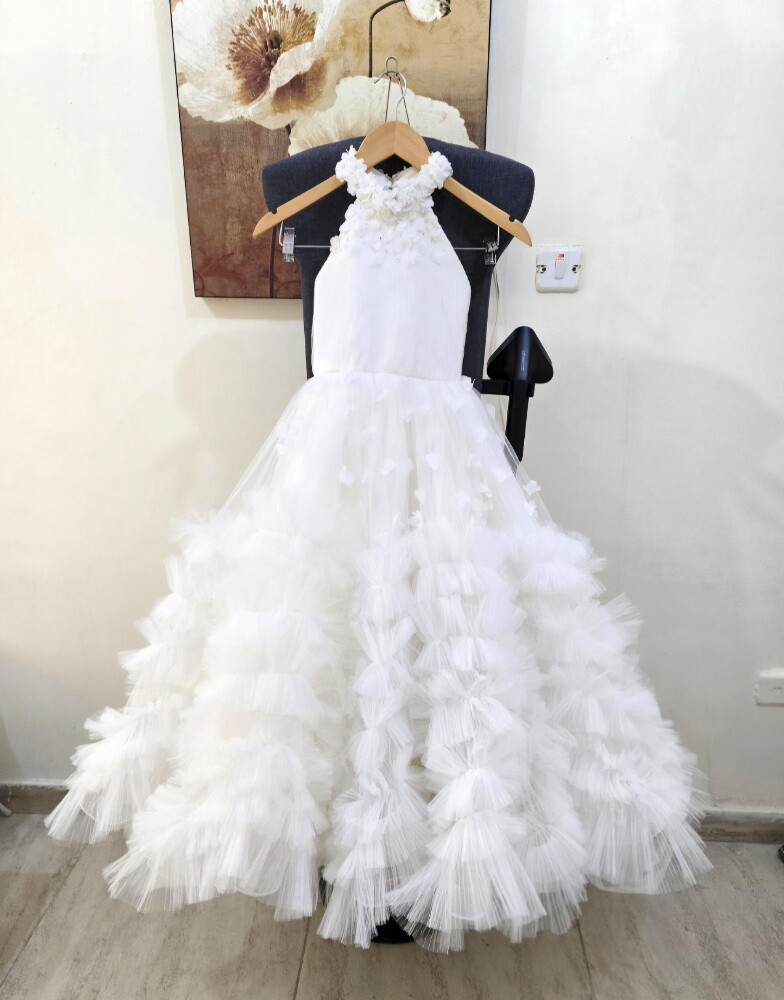 Luxury white party dress - 2